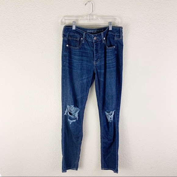 American Eagle Outfitters Denim - American Eagle "Tomgirl Distressed Blue Wash Jeans